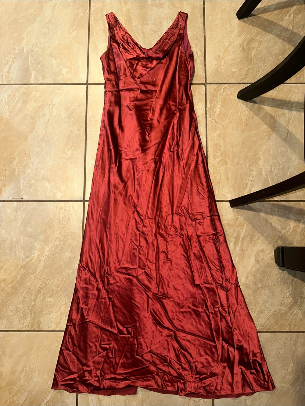 Vintage Cherry Cow Neck Talbots Maxi Dress Size 4